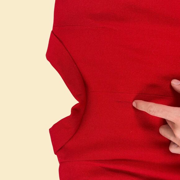 1990s red blazer , size 26 vintage Kathryn Deene rayon jacket, new old stock - Picture 8 of 8